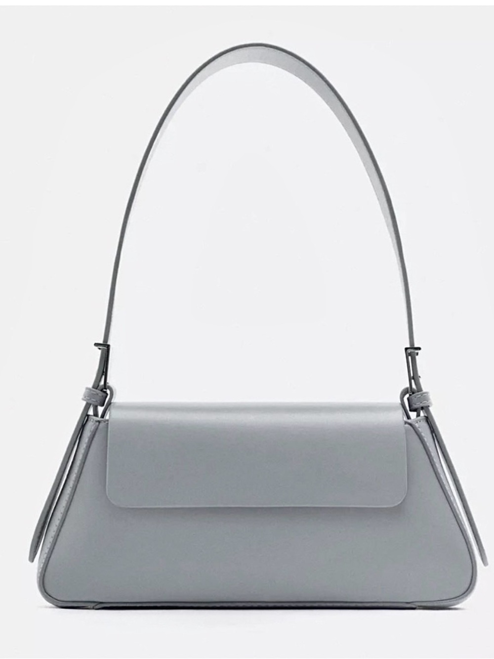 NWOT Zara Minimalist Shoulder Bag With Flap in Gray/Blue